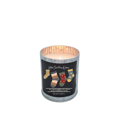 Make Christmas Wishes Soy Candle Rustic Tin Holiday Candles-Pecan Pie