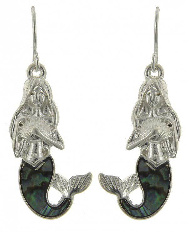 Abalone Mermaid Dangle Earrings