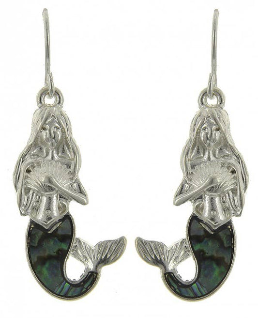 Abalone Mermaid Dangle Earrings
