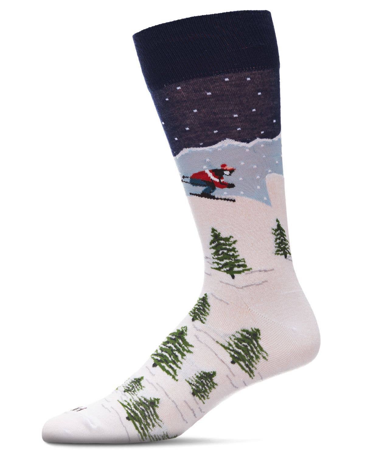 Mountain Skier Bamboo Men's Crew Socks