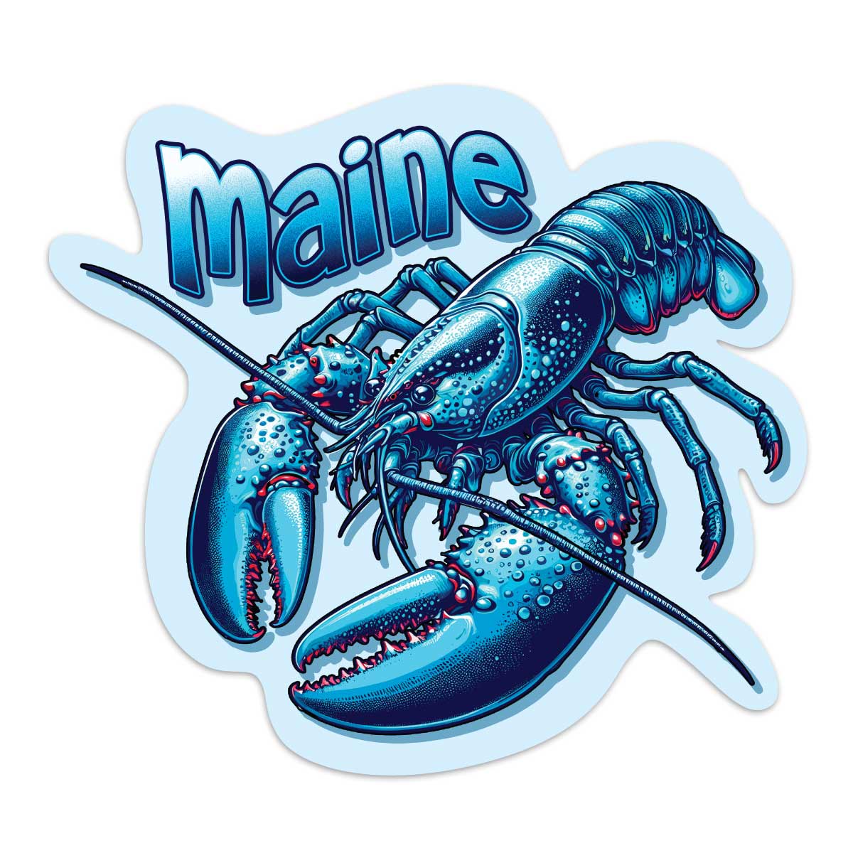 Maine Blue Lobster Die Cut Sticker