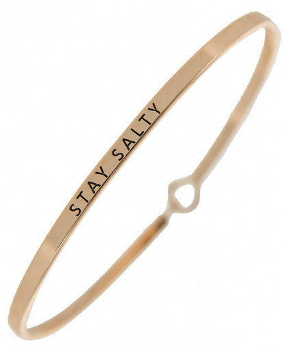 STAY SALTY 3mm Message Engraved Bangle
