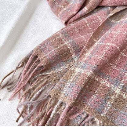 Plaid Tassel Scarf