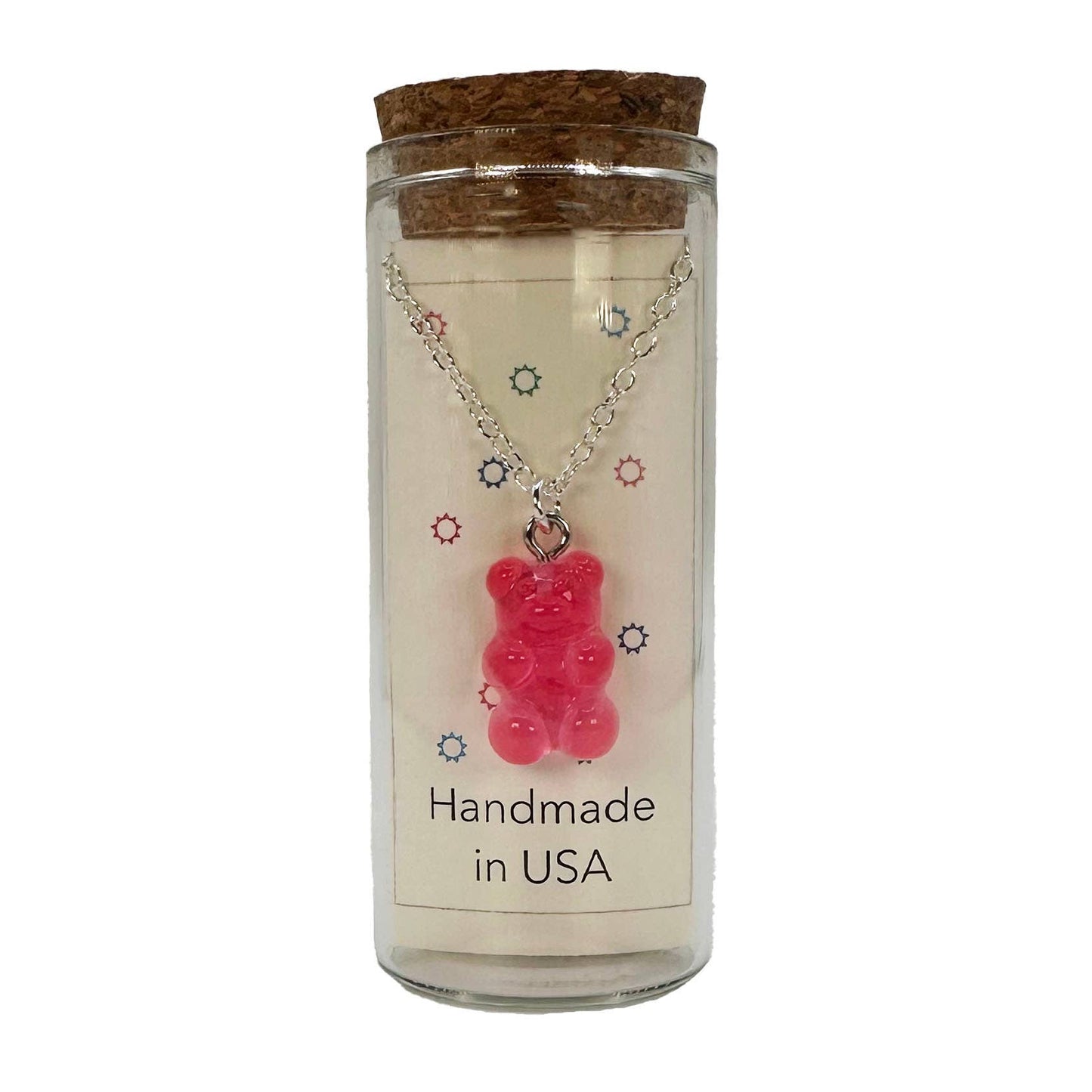 Oso Cute Gummy Bear Charm Necklace in a Bottle - 16 Inch