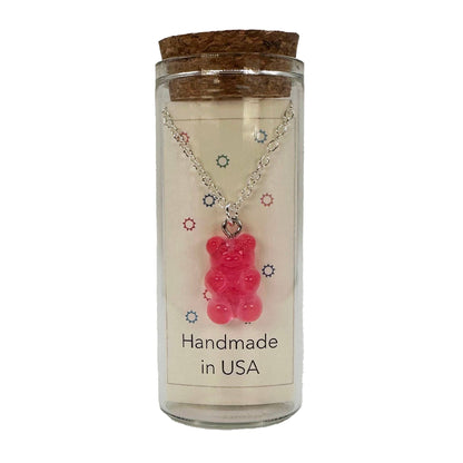 Oso Cute Gummy Bear Charm Necklace in a Bottle - 16 Inch