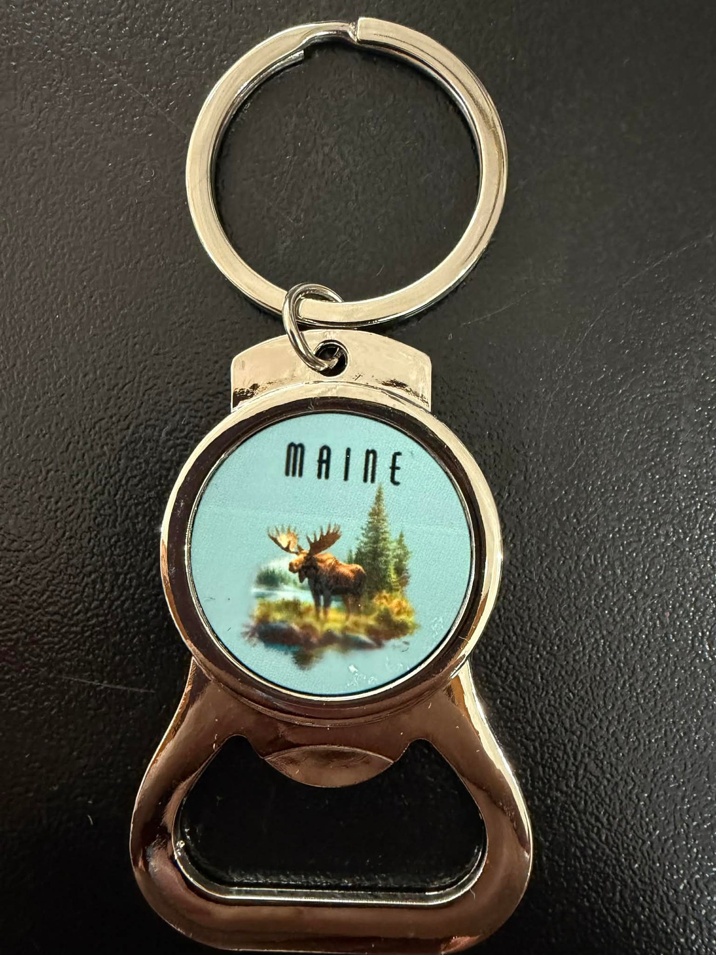Maine themed keychain with bottle opener