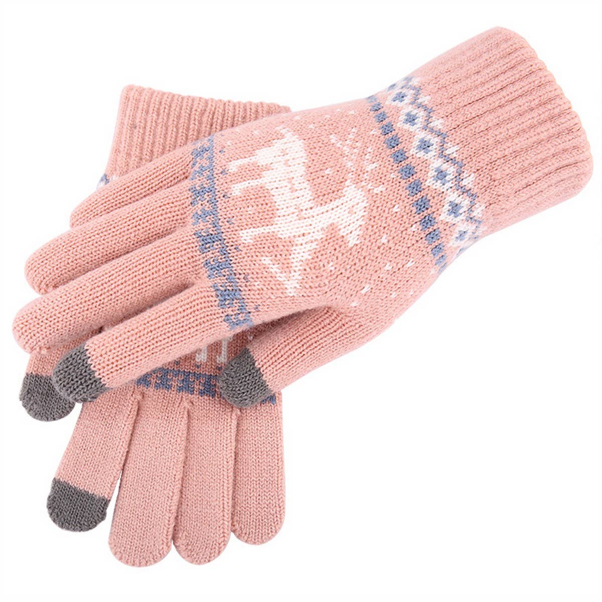 Reindeer  KNITTED WARM TOUCH SCREEN GLOVES