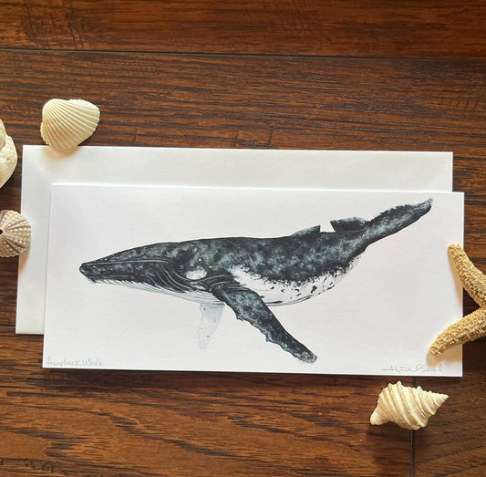 Humpback Whale fine art greeting blank card 
