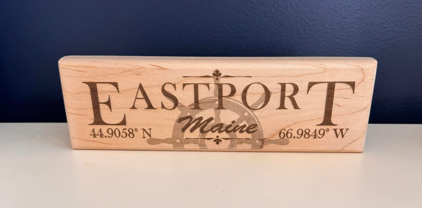 Eastport Coordinate Wood Signs