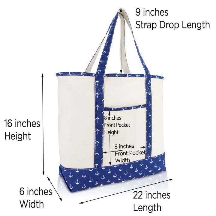 Navy Blue Anchors Tote-Eastport