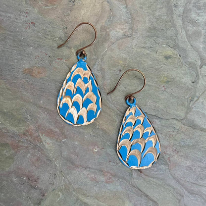 Patina Oceanic Scales Earrings