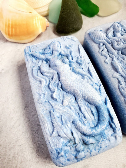 Wild Blueberry Hidden Sea Glass Salt Soap Bar MADE TO ORDER
