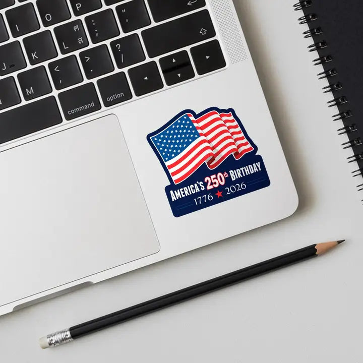 USA 1776 Flag 2026 Patriotic 250 Years Mini Sticker