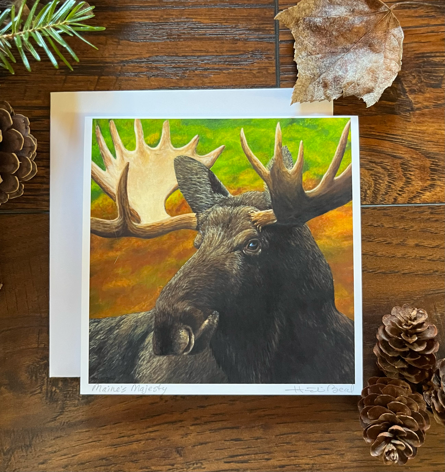 Maine's Majesty moose fine art blank greeting card Maine