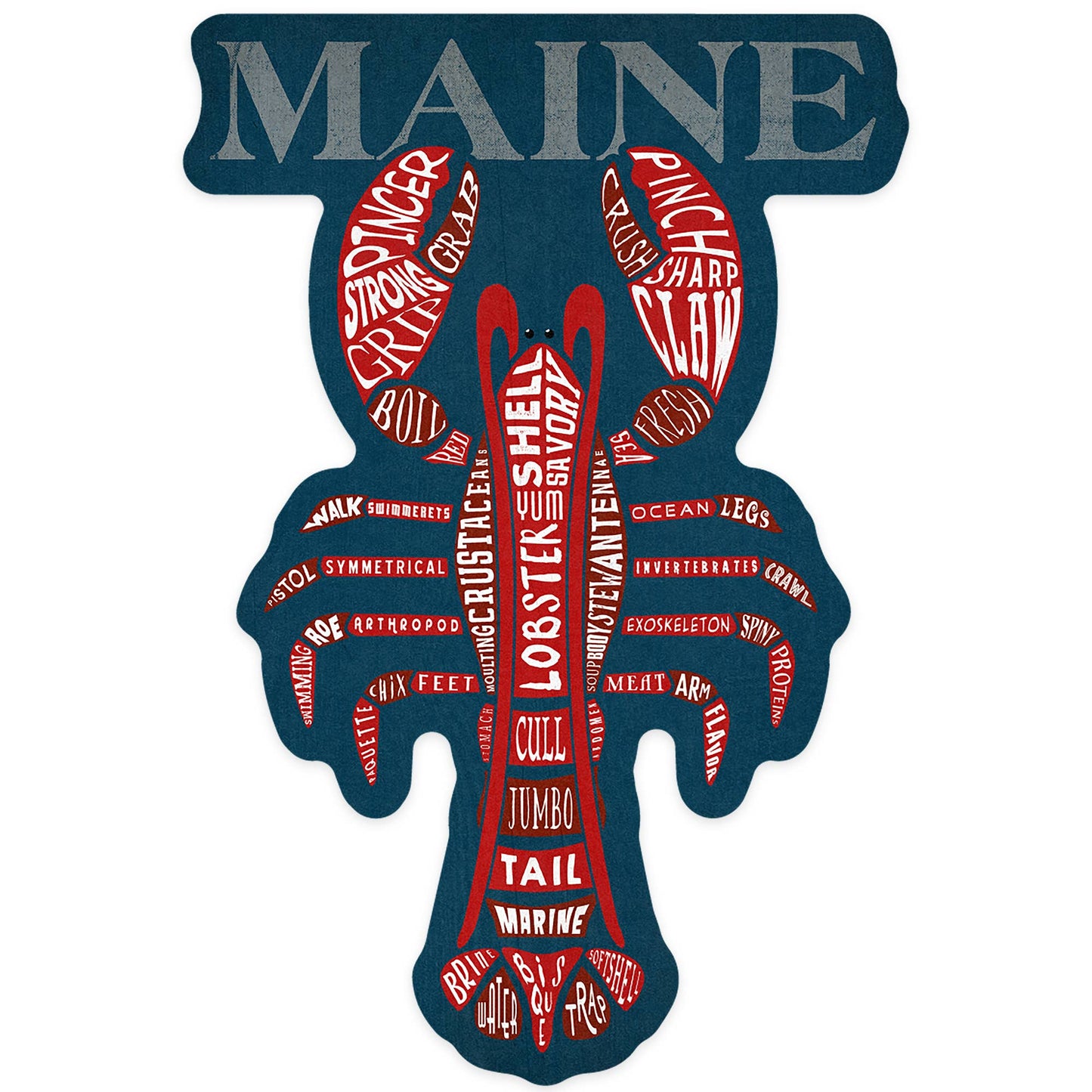 STICKERS Maine, Red Lobster, Typography