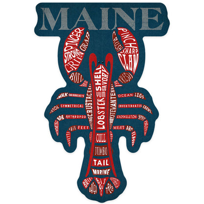 STICKERS Maine, Red Lobster, Typography