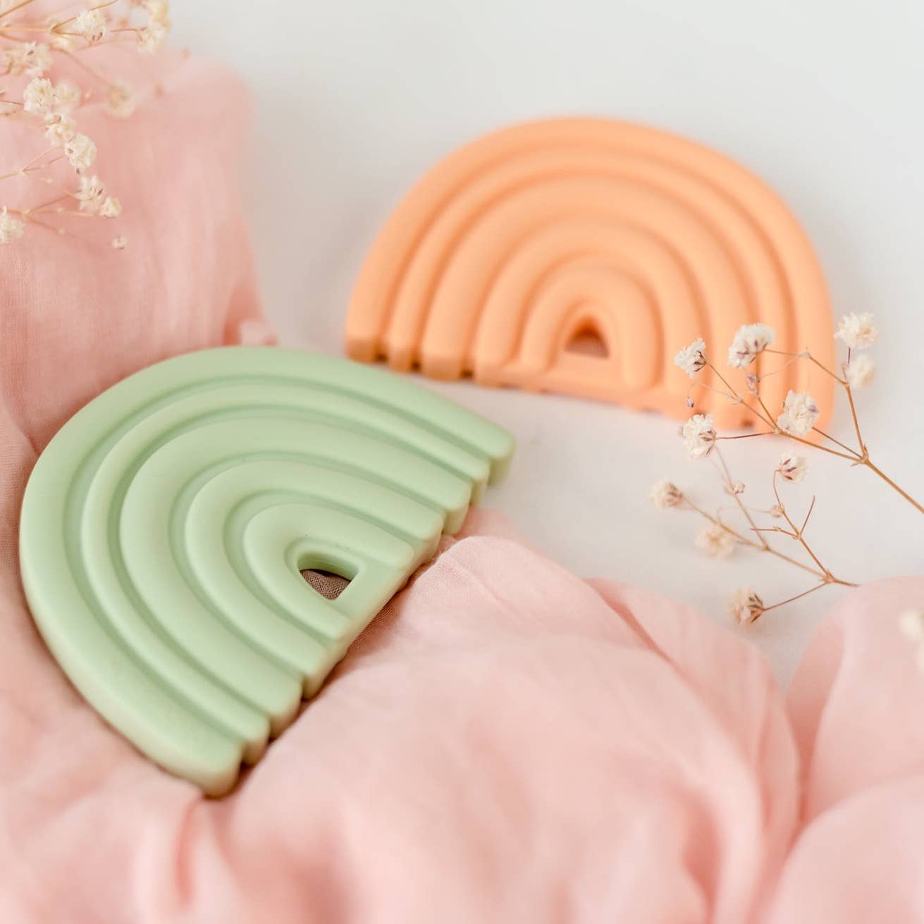 Silicone Rainbow Teether | Sage