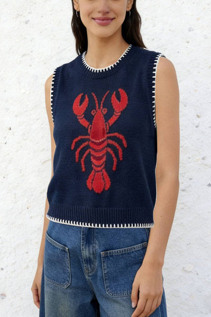 Lobster Graphic Sleeveless Vest