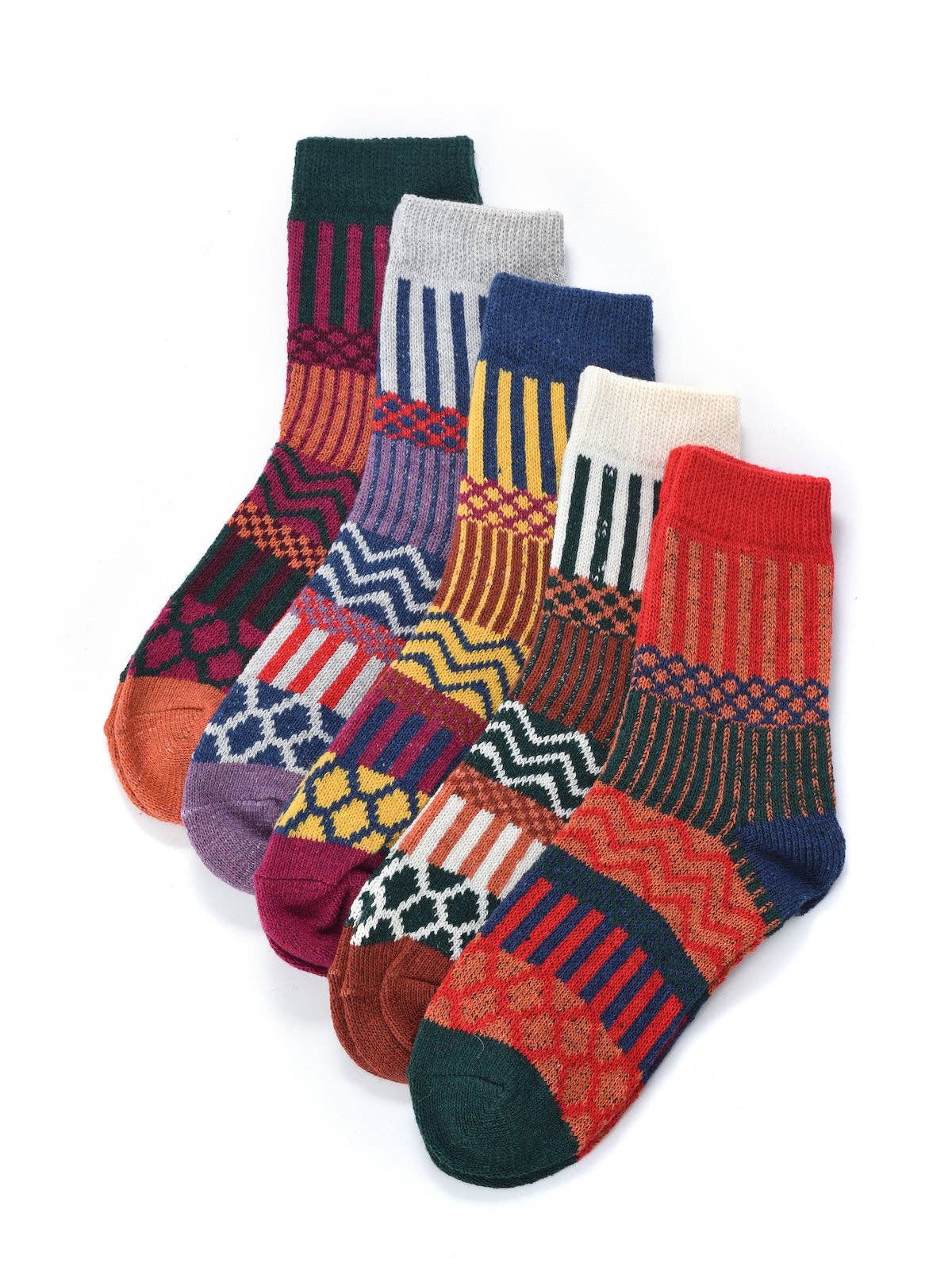 Rufia - 1 Pair of Bohemian Wool-Blend Socks