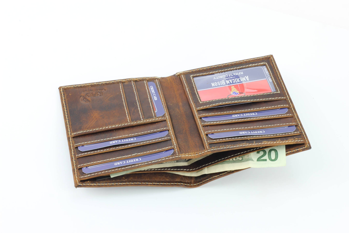 Hunter Leather Men's Hipster Wallet RFID 8020