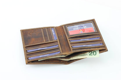 Hunter Leather Men's Hipster Wallet RFID 8020