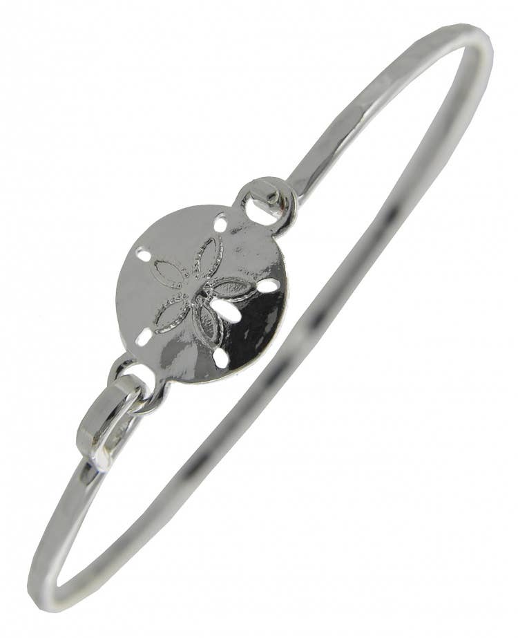 All Silver Sand Dollar Casting Bangle