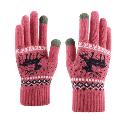 Reindeer  KNITTED WARM TOUCH SCREEN GLOVES