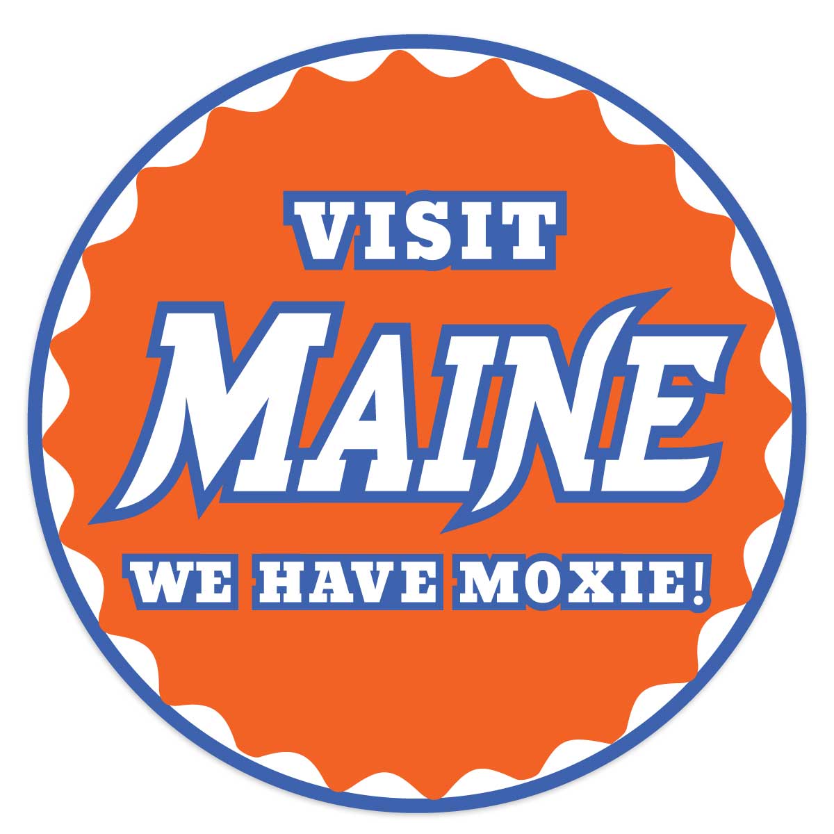Visit Maine Moxie Soda Pop Label Mini Sticker 20 ct