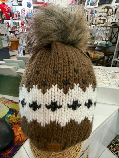 Winter Beanie with Faux Fur Pom