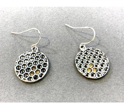 Bee Sweet Honeycomb Light Topaz Geometry Earrings