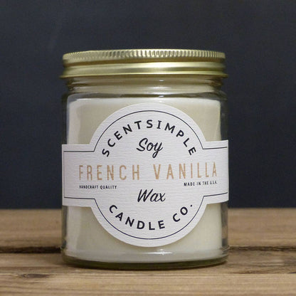 French Vanilla Scented Soy Wax Candle