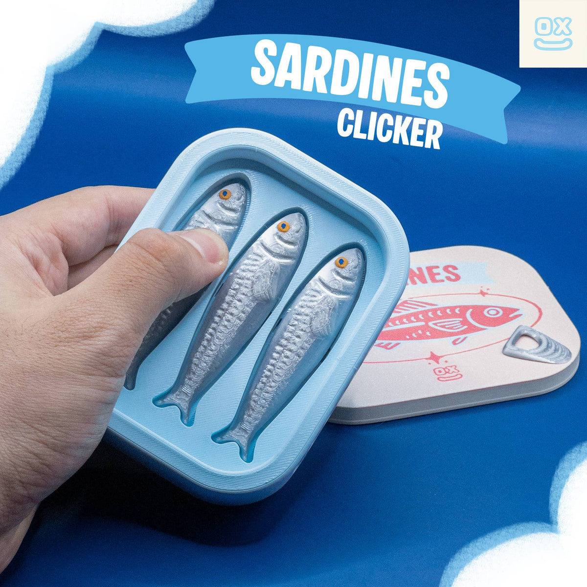 Sardine Can Fidget Clicker Toy 3D Print Funny Desk Fidget