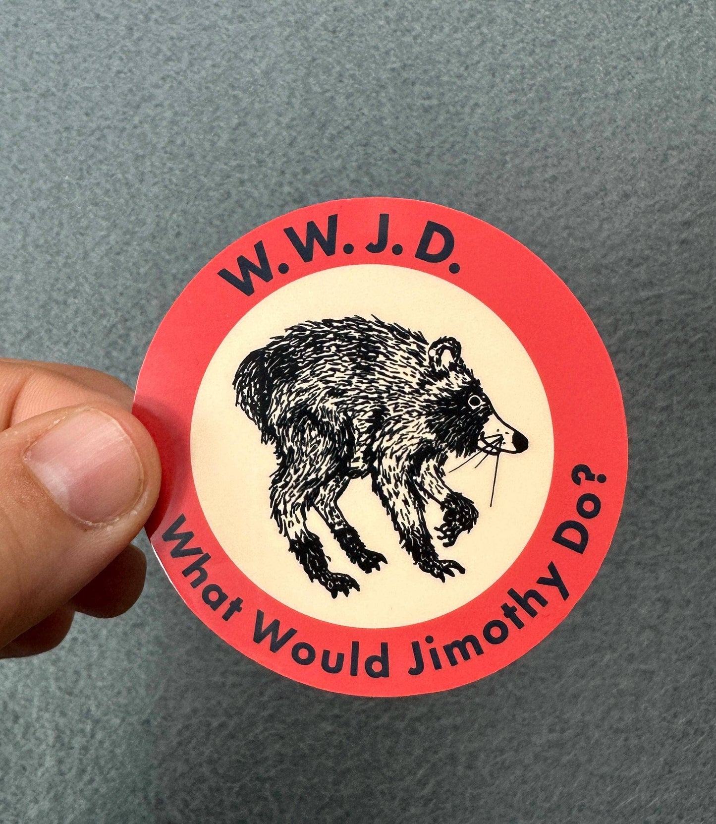 Jimothy Raccoon Sticker, Trash Panda Sticker