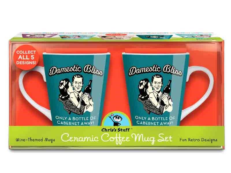 Domestic Bliss - Retro Coffee Mugs (Set Of 2)