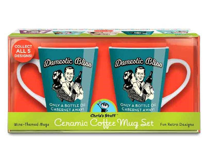 Domestic Bliss - Retro Coffee Mugs (Set Of 2)