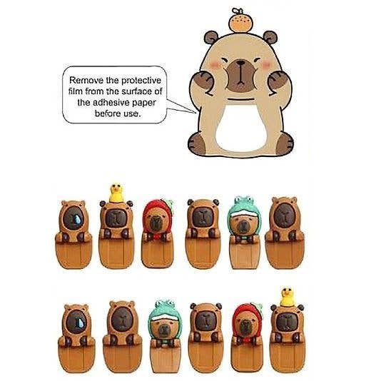 Cute Capybara Phone Decoration Figure Monitor Clip Mini Animal Desk Collectible Toy