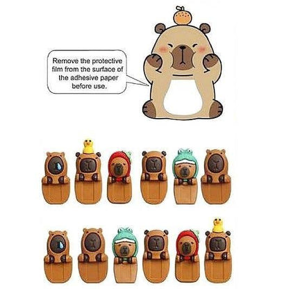 Cute Capybara Phone Decoration Figure Monitor Clip Mini Animal Desk Collectible Toy