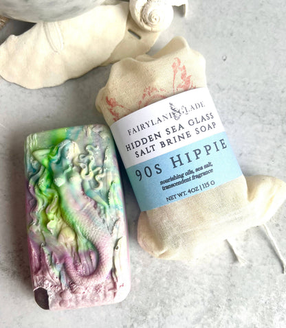 90s Hippie Hidden Sea Glass Sea Salt Soap