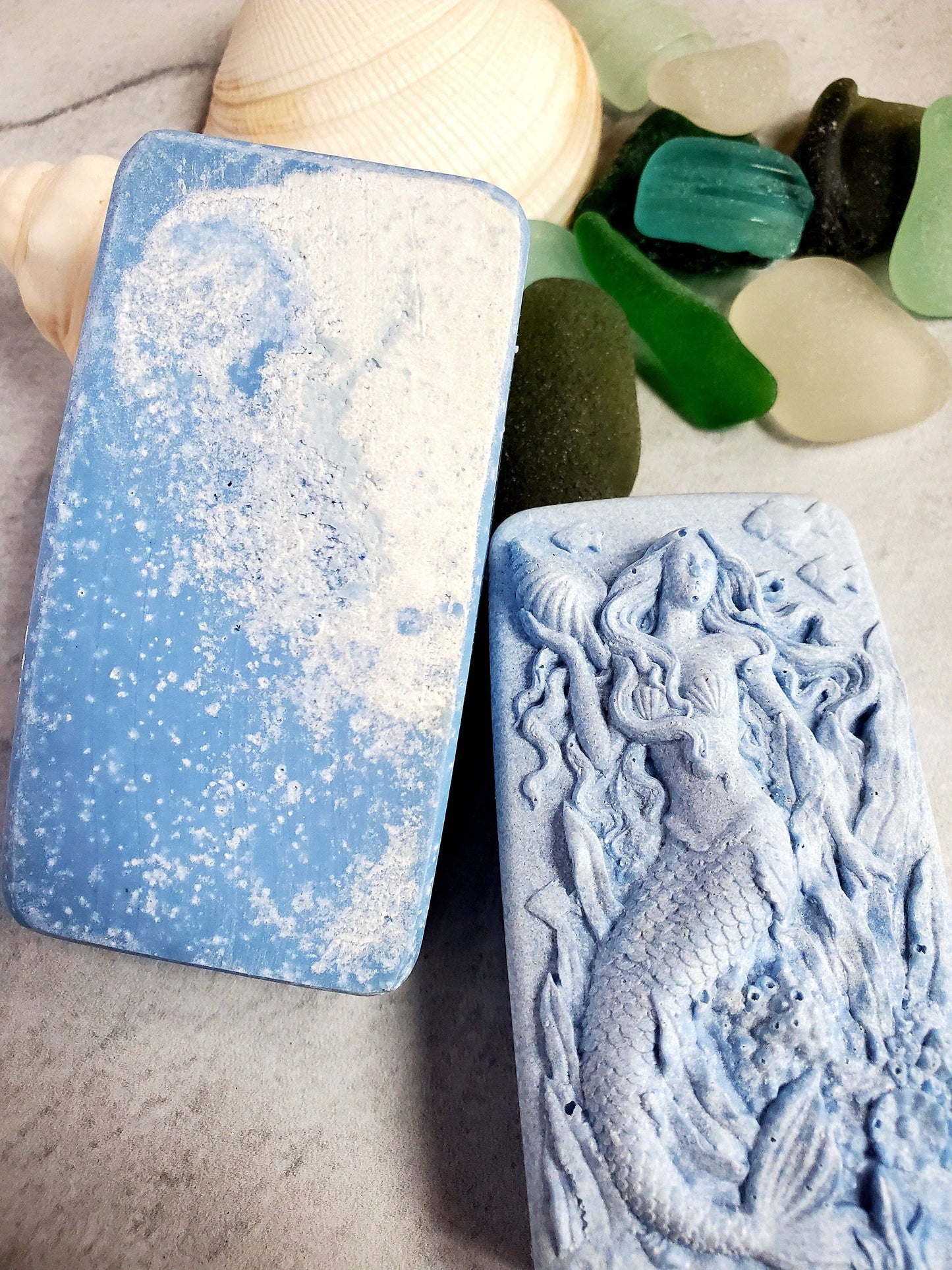 Wild Blueberry Hidden Sea Glass Salt Soap Bar MADE TO ORDER