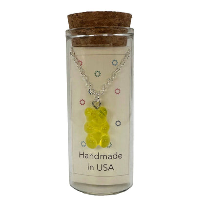 Oso Cute Gummy Bear Charm Necklace in a Bottle - 16 Inch