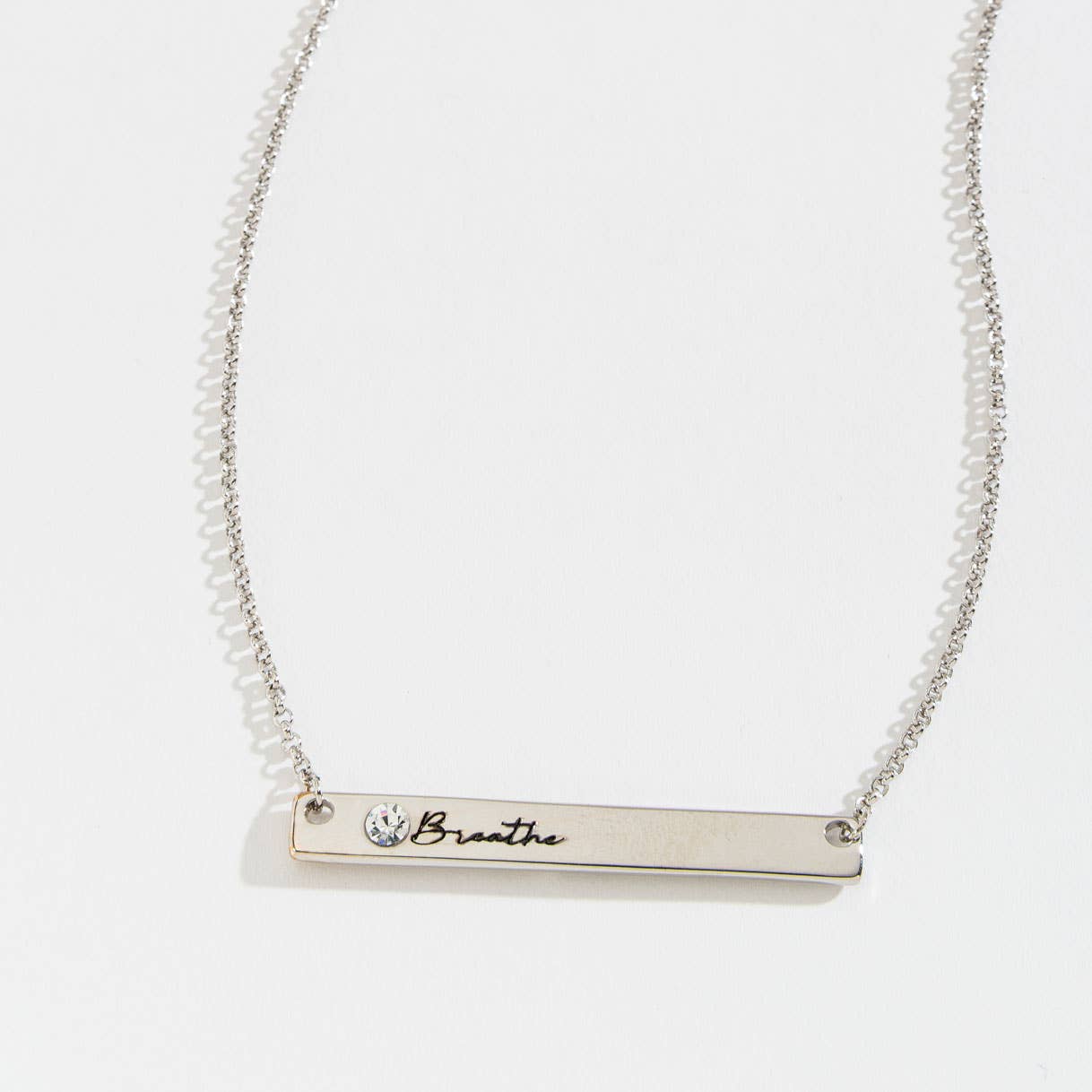 Necklace Breathe 19" Inspirational Bar Jewelry
