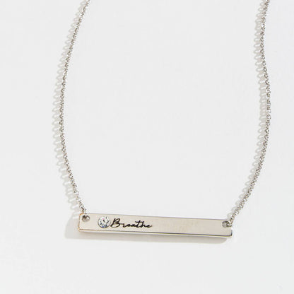 Necklace Breathe 19" Inspirational Bar Jewelry