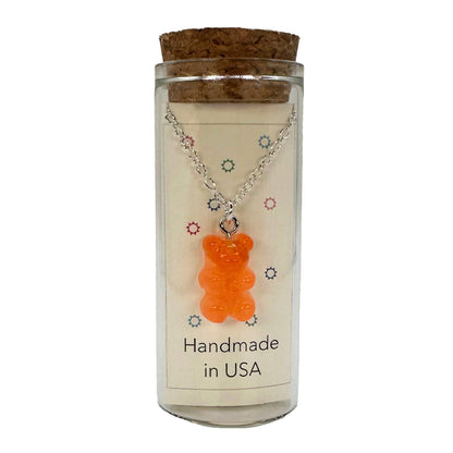 Oso Cute Gummy Bear Charm Necklace in a Bottle - 16 Inch