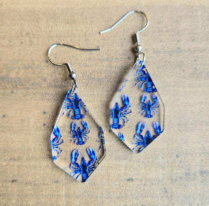 Blue Lobster Earrings
