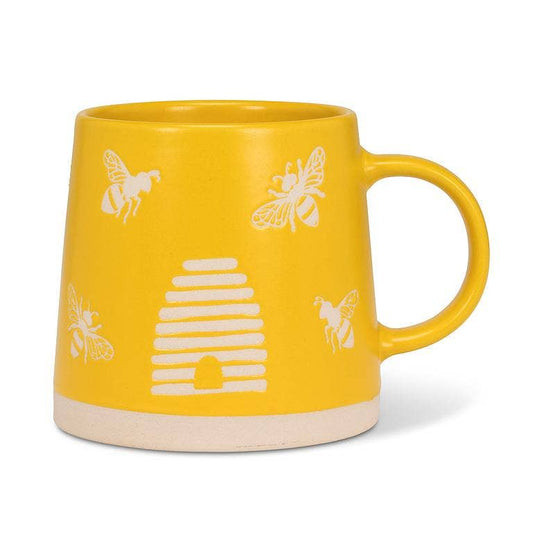 Wide Base Mug with Bees-Yellow