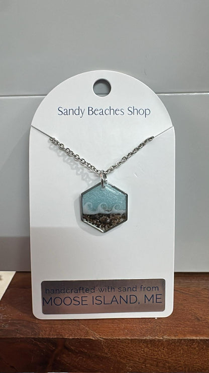Custom Sand Necklaces Silver