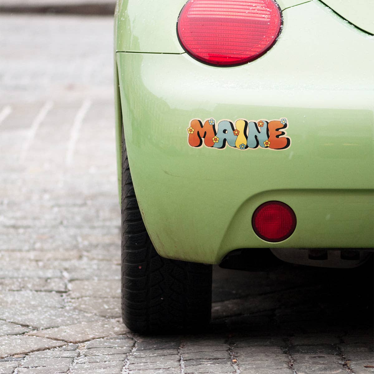 Maine Funky Flower Power Die Cut Vinyl Sticker