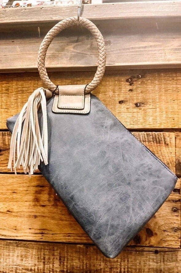 Cuff Handle Tassel Wristlet Clutch