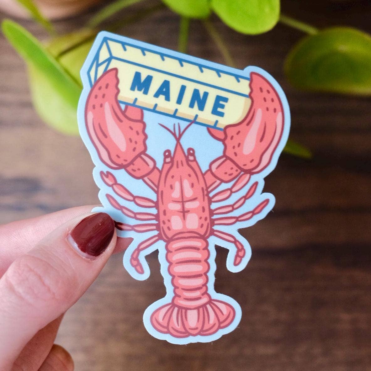 Maine Lobster & Butter Sticker — Vinyl, Waterproof Sticker