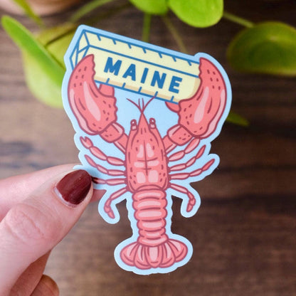 Maine Lobster & Butter Sticker — Vinyl, Waterproof Sticker